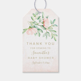 Wasserfarbe Elegante Pfirsichfarben Rose Bläserne  Geschenkanhänger