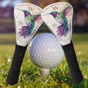Wasserfarbe Eleganter Hummingbird mit Individuelle Golf Headcover