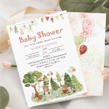 Wasserfarbe Elegantes Woodland Party Kinderdusche