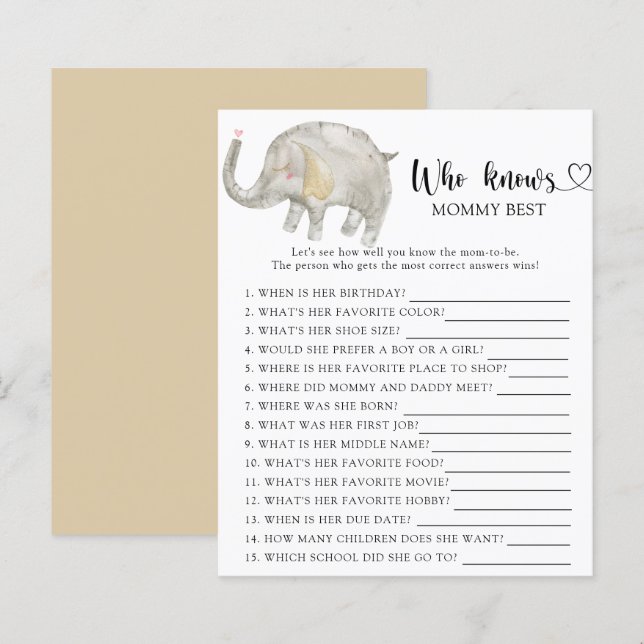 Wasserfarbe Elephant Balloon - Wer Mami am besten  (Vorne/Hinten)