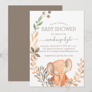 Wasserfarbe Elephant Boho Safari Babydusche