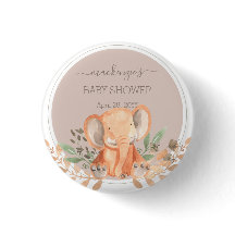 Wasserfarbe Elephant Boho Safari Button