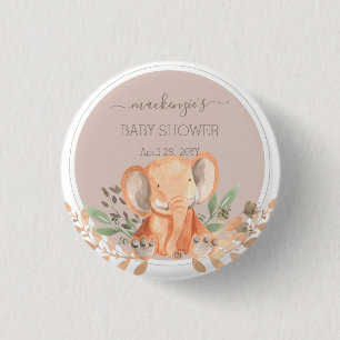Wasserfarbe Elephant Boho Safari Button