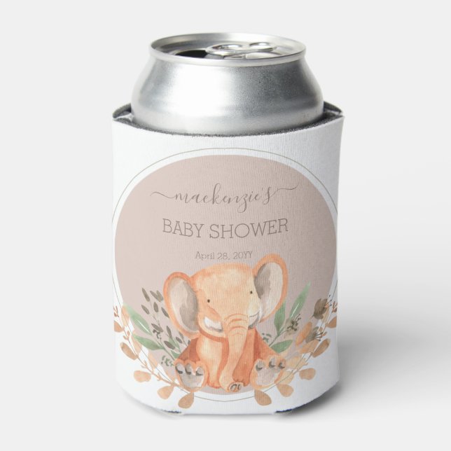 Wasserfarbe Elephant Boho Safari Gastgeschenk Dosenkühler (Kanne Vorderseite)