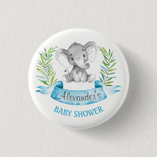 Wasserfarbe Elephant Boy Baby Dusche Button