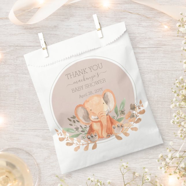 Wasserfarbe Elephant Safari Babydusche Geschenktütchen (Ausgeschnitten)