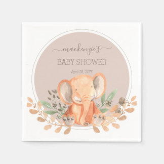 Wasserfarbe Elephant Safari Babydusche Serviette