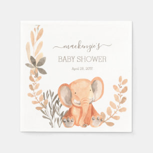 Wasserfarbe Elephant Safari Babydusche Serviette