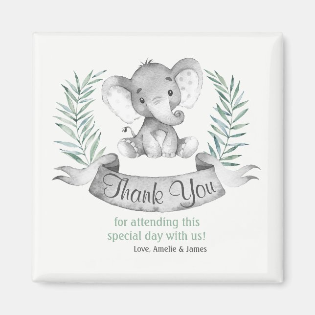 Wasserfarbe Elephant Vielen Dank Magnet (Vorne)