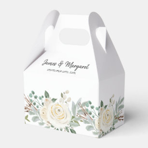 Wasserfarbe Elfenbein Winter Blumenhochzeit Geschenkschachtel
