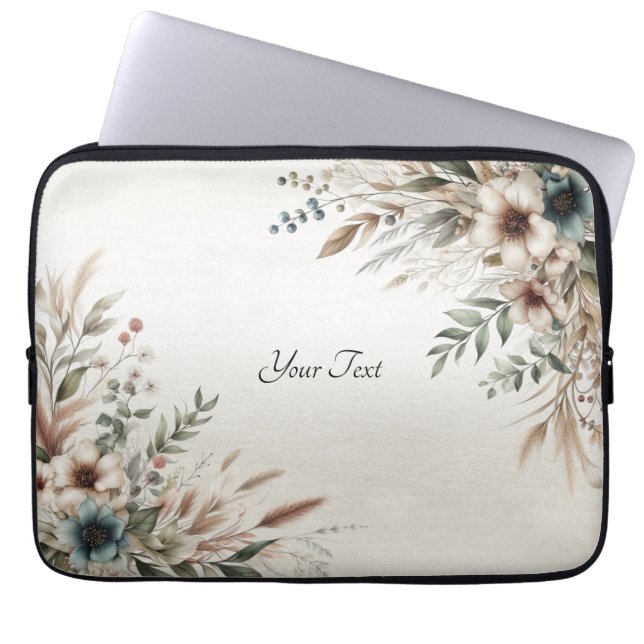 Wasserfarbe Elfenbeinblüten Laptop-Sieb Laptopschutzhülle (Vorderseite)