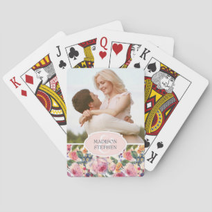 Wasserfarbe   Englische Rose - Hochzeitsfeier - Fo Spielkarten