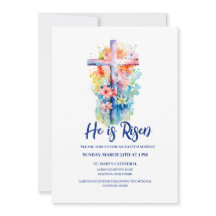 Wasserfarbe Er ist Risen Religious Oster Floral