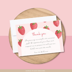 Wasserfarbe Erdbeere Baby Dusche Danke Karten