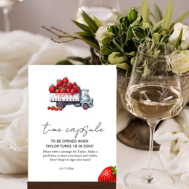 Wasserfarbe Erdbeere Babydusche Zeitkapsel Poster (Von Creator hochgeladen)