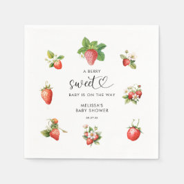 Wasserfarbe Erdbeere Berry Sweet Baby Dusche Serviette