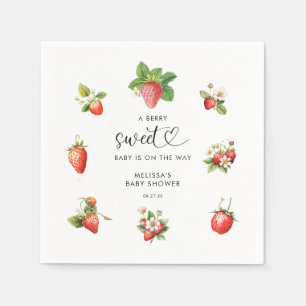 Wasserfarbe Erdbeere Berry Sweet Baby Dusche Serviette
