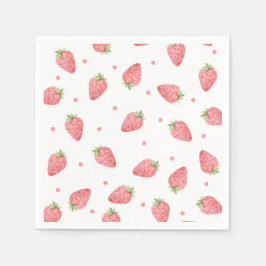 Wasserfarbe Erdbeere Geburtstagsparty Berry Serviette