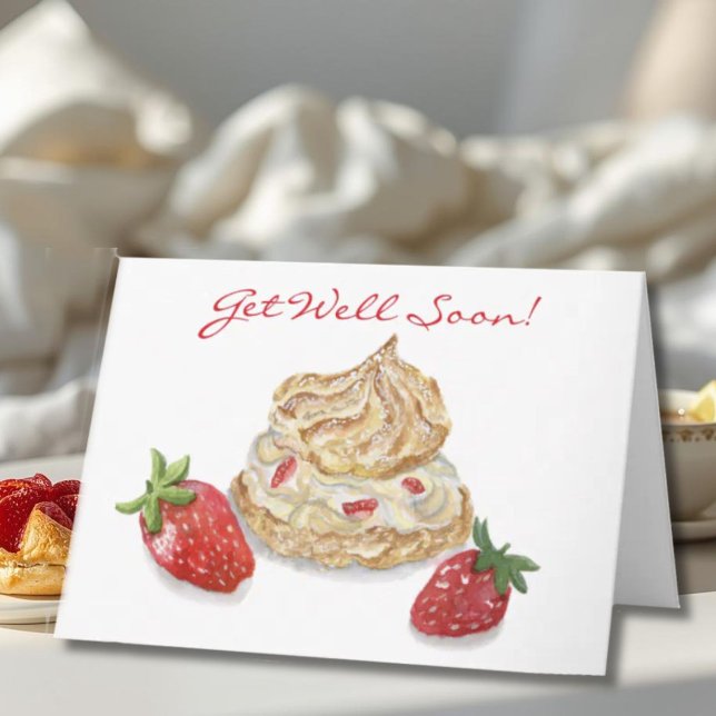 Wasserfarbe Erdbeere wird bald gut Karte (Von Creator hochgeladen)