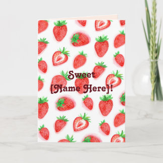 Wasserfarbe-Erdbeeren - süße Gruß-Karte Karte