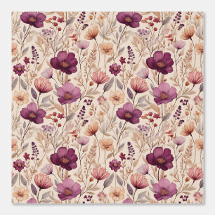 Wasserfarbe Erde Tone Frühlingsflorale Magenta Ros Tapete