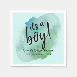 Wasserfarbe Es ist ein Baby-Duschpapier Serviette