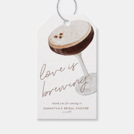 Wasserfarbe Espresso Martini Brautparty Gefallen Geschenkanhänger