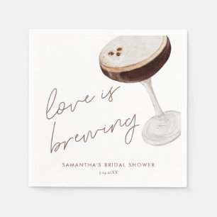 Wasserfarbe Espresso Martini Brautparty Gefallen Serviette