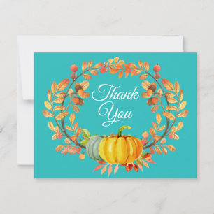Wasserfarbe Fall Pumpkin Aqua Danke Karte