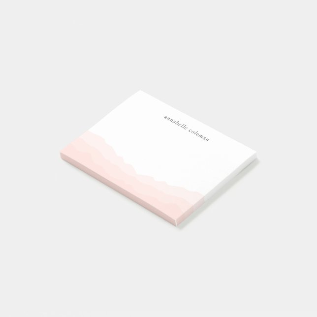 Wasserfarbe Farbe Rosa Feminine Ombre Post-it Klebezettel (angewinkelt)