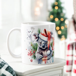 Wasserfarbe Feierliche Koala Weihnachtsfeier Tasse