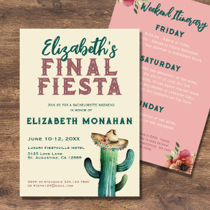 Wasserfarbe finale Fiesta Bachelorette Einladung