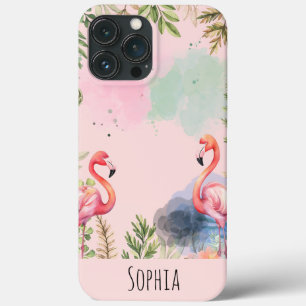 Wasserfarbe Flamingo Niedlich Personalisiert Case-Mate iPhone Hülle