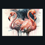 Wasserfarbe Flamingos Rosa Tropisch Poster<br><div class="desc">Dieses Design kann durch Auswahl der Option Design bearbeiten personalisiert werden. Sie können auch auf andere Gegenstände übertragen. Kontaktieren Sie mich unter colorflowcreations@gmail.com oder nutzen Sie die Chat-Option oben auf der Seite, wenn Sie dieses Design auf einem anderen Produkt haben möchten oder Hilfe bei diesem Design benötigen. Sehen Sie mehr...</div>