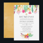 Wasserfarbe Flora Tropengebirge Sommer Bat Mitzvah Einladung<br><div class="desc">Tropische Sommerfledermaus mitzvah Einladung individuell auf Ihre Event-Besonderheiten.</div>