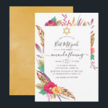 Wasserfarbe florale Safari Bat Mitzvah Einladung<br><div class="desc">Boho burgundy und Gold Safari themed Fledermaus mitzvah Einladung mit eleganter Handschrift Typografie angepasst an Ihre Event-Besonderheiten.</div>