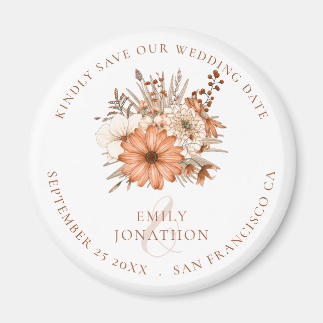 Wasserfarbe Florals Wedding Keepake Save the Date Magnet (Vorne)