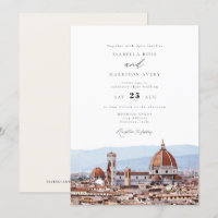 Wasserfarbe Florenz, Italien Skyline Hochzeit
