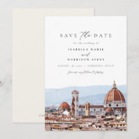 Wasserfarbe Florenz Italien Skyline Save the Date