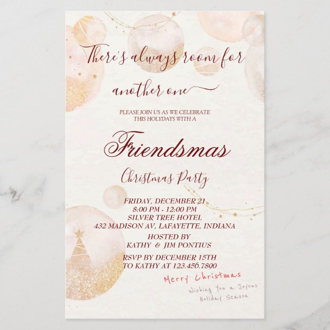 Wasserfarbe Friendsmas Weihnachtsfeierliche Party  Flyer (Vorne)