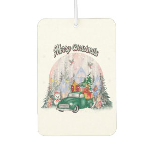 Wasserfarbe frohe Weihnachten, Auto der Geschenke Autolufterfrischer