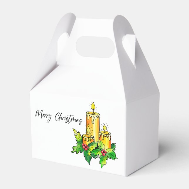 Wasserfarbe Frohe Weihnachten Geschenkschachtel (Vorderseite)