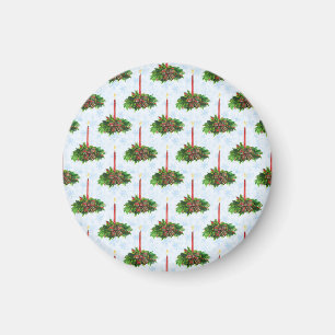 Wasserfarbe Frohe Weihnachtskerze Magnet