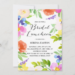Wasserfarbe Frühlingsblumen Bridal Luncheon Einladung