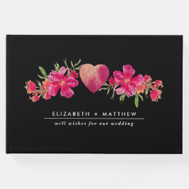 Wasserfarbe Fuchsia Bläserne Hochzeit Gästebuch