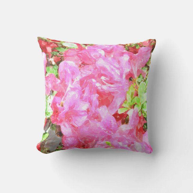 Wasserfarbe Fuchsia Hydrangeas Pillow Kissen (Vorderseite)