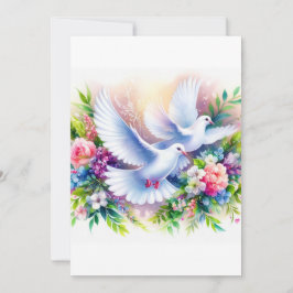 Wasserfarbe für die Hochzeitsweiße Taube Einladung