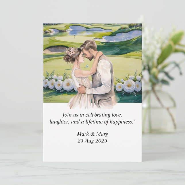 Wasserfarbe für Hochzeiten Einladung (Stehend Vorderseite)