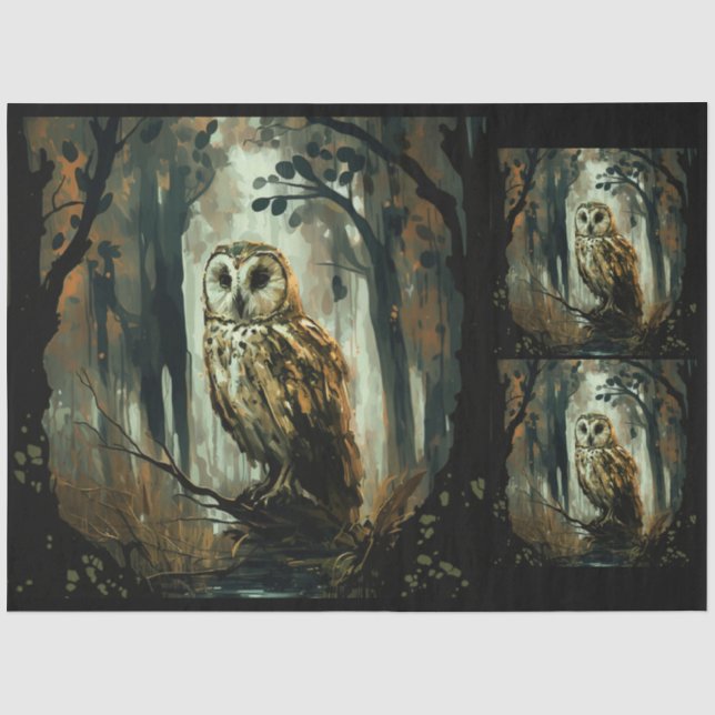 Wasserfarbe für künstlerische Eule-Wälder 20x30 De Seidenpapier (Vorderseite)