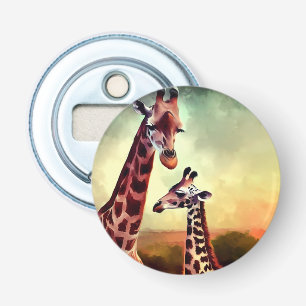 Wasserfarbe für Mama- und Baby-Giraffe, Flaschenöffner